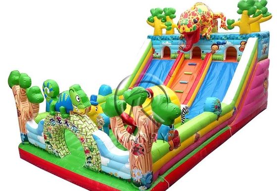 Unisex inflável infantil Fun City Dino tema casa de salto escorrega para eventos de festa