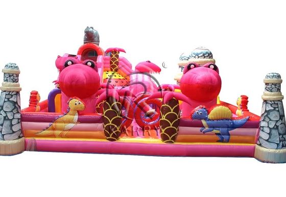 Unisex inflável infantil Fun City Dino tema casa de salto escorrega para eventos de festa
