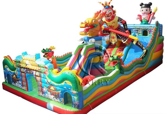 Unisex inflável infantil Fun City Dino tema casa de salto escorrega para eventos de festa
