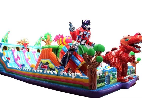 Unisex inflável infantil Fun City Dino tema casa de salto escorrega para eventos de festa
