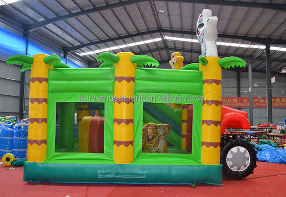 Wild Jungle Safari Castelo de Salto Inflavel Casa de Salto de Cor Personalizada com Slide
