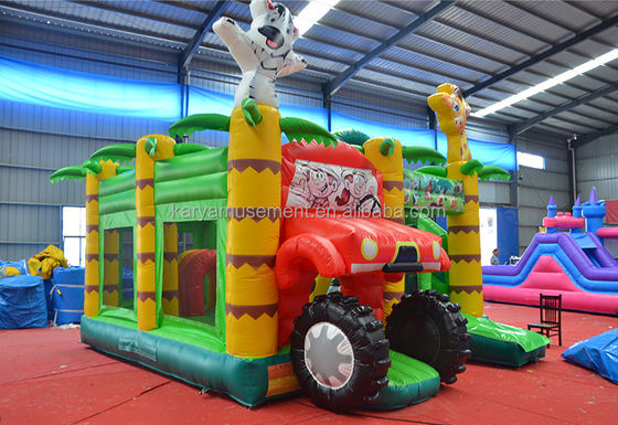 Wild Jungle Safari Castelo de Salto Inflavel Casa de Salto de Cor Personalizada com Slide