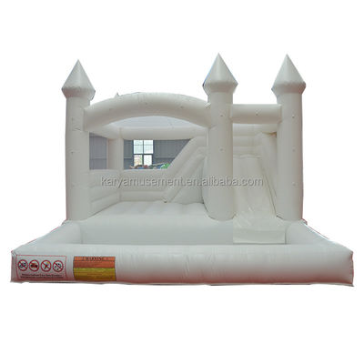 Novamente feito Moonwalk Casamento Trampolim Comercial White Bouncy Castle para eventos de festa