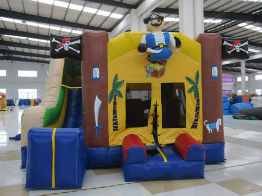 Jogo ao ar livre Temática pirata Casa de salto inflável com escorrega seca