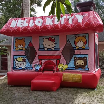 14 anos de Popular Red Hello Kit-ty Inflável Trampolínha Caçador Castelo com Kit de Reparação