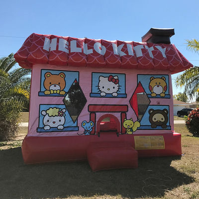 14 anos de Popular Red Hello Kit-ty Inflável Trampolínha Caçador Castelo com Kit de Reparação