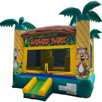 Aluguer de festas Parque de safari tema PVC casa de salto inflável para clientes unisex