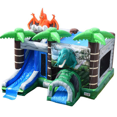 Jurassic Dinosaurs Park inflável Joy Bounce House com escorrega e PVC piscina removível
