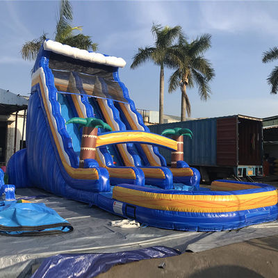 Slide seco de saltos aéreos de faixa dupla Design inflável colorido para tamanhos opcionais do parque