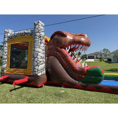 Aluguer de festas é obrigatório personalizar aceito Jurassic Dinossauro tema comercial PVC inflável casa de salto com escorrega