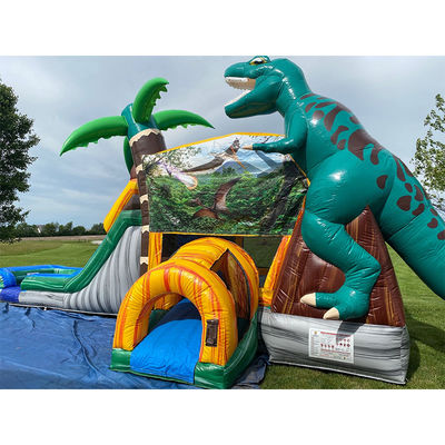 Experimente a emoção da era dos dinossauros com a nossa casa e escorrega infláveis