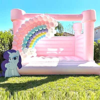 Tamanho personalizado White Moonwalk Bouncers infláveis para PVC Bouncy Castle em cor pastel