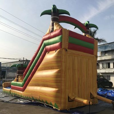 Ocasião comercial Dimensão personalizada Árvore de palma inflável Slide único largo com piscina