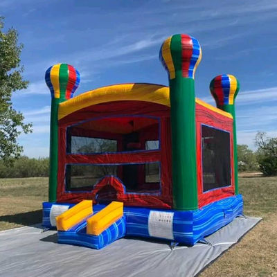 CE/EN71/EN14960 Certificado Arco-íris inflável Balão de ar quente Casa de salto Castelo para crianças