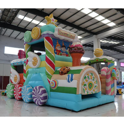 Castelo de saltos inflável de PVC comercial de cor personalizada para carro de doces em aluguel de festas