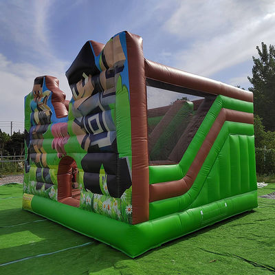 CE EN14960 Certificado Slide de castelo inflável combo para aluguel de festas Minecraft tema