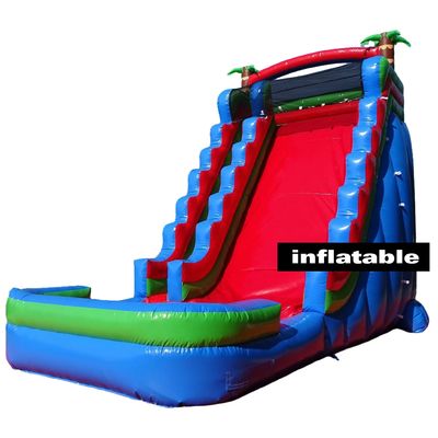 Divertimento em família Garantida Área de Jardim Deslizante de Água Inflável com piscina de água e deslizamento largo