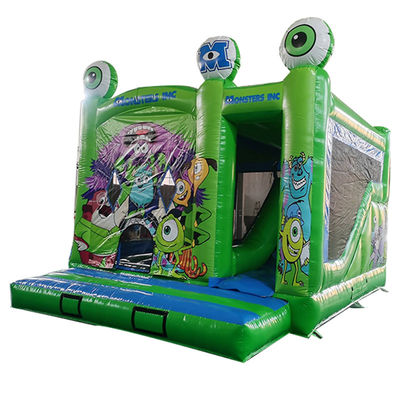 Monsters Inc. Casa de salto inflável com deslizamento seco e pequenos obstáculos