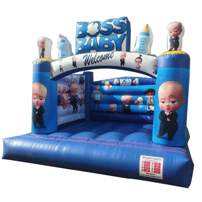 Blower Boss Baby Theme Inflável Jumping Castle Bouncer Carinhosos Trampolim de desenhos animados Azul