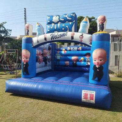 Blower Boss Baby Theme Inflável Jumping Castle Bouncer Carinhosos Trampolim de desenhos animados Azul