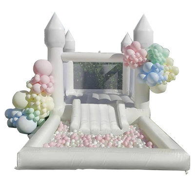 Cama de criança personalizada Castelo Branco Pastel Inflavel Salto Castelo com sopro