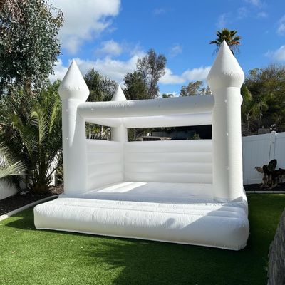 Cama de criança personalizada Castelo Branco Pastel Inflavel Salto Castelo com sopro