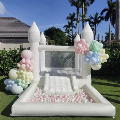 Cama de criança personalizada Castelo Branco Pastel Inflavel Salto Castelo com sopro
