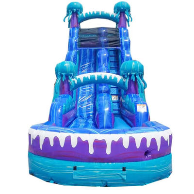 Slide de água inflável de 36 pés com piscina de água padrão de água doce
