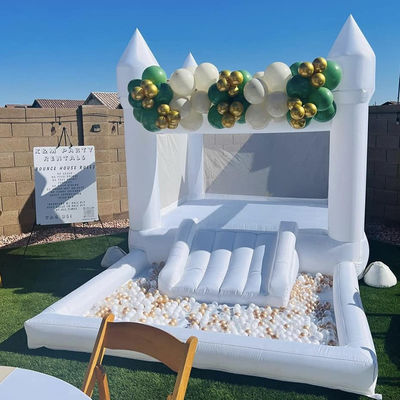 Cama de criança personalizada Castelo Branco Pastel Inflavel Salto Castelo com sopro