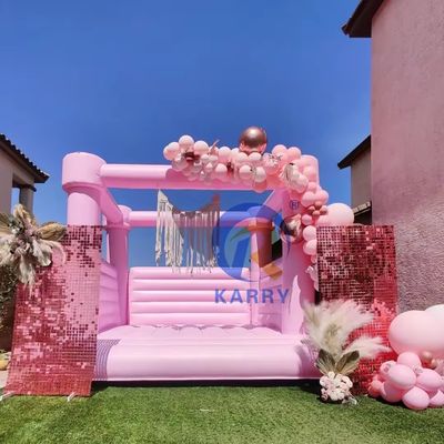 PORTABLE Atraente Casamento Trampolins Inflaveis 2024 Castelo com Flores Decorativas
