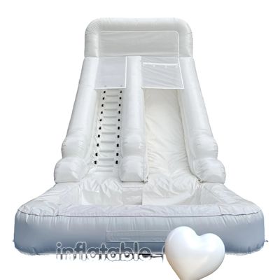 Aluguel comercial de interior Slide de água inflável com piscina no verão Diversão de cor pura