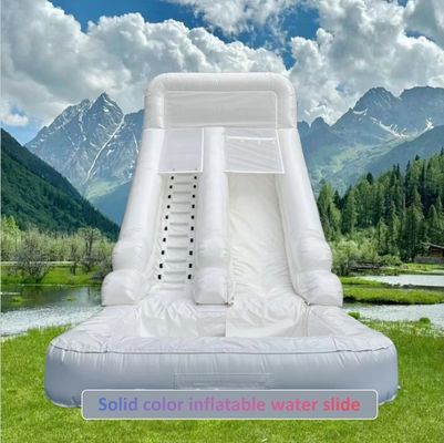 Aluguel comercial de interior Slide de água inflável com piscina no verão Diversão de cor pura