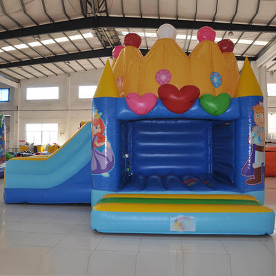 Festa de aniversário da princesa Castelo inflável com escorrega e lona de PVC de 0,55 mm