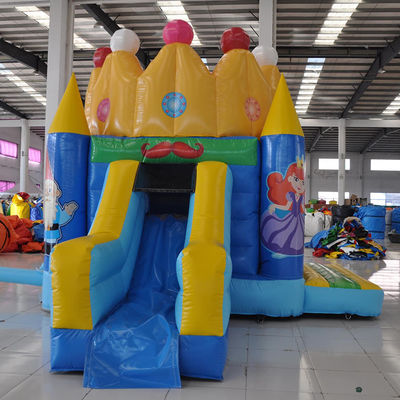 Festa de aniversário da princesa Castelo inflável com escorrega e lona de PVC de 0,55 mm