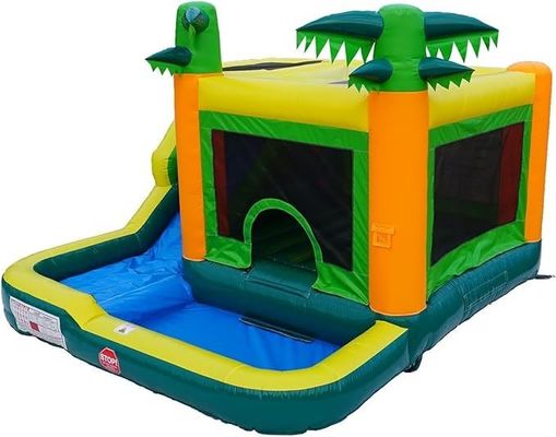 Casa de salto de água inflável de PVC tropical Piscina Slide de água Capacidade máxima 100-500kg