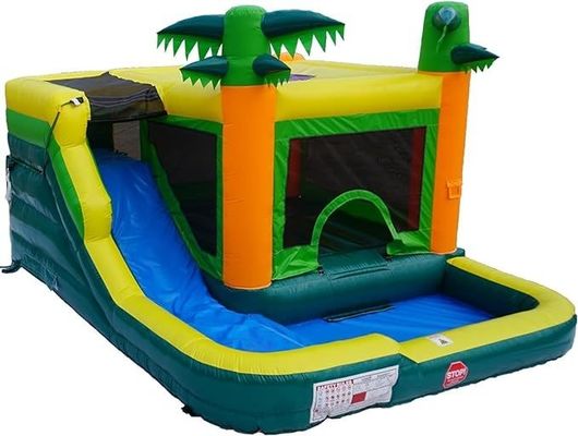 Casa de salto de água inflável de PVC tropical Piscina Slide de água Capacidade máxima 100-500kg