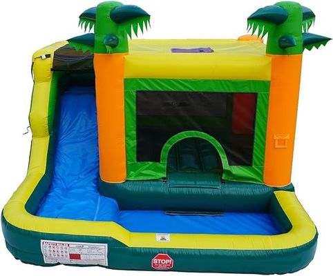 Casa de salto de água inflável de PVC tropical Piscina Slide de água Capacidade máxima 100-500kg