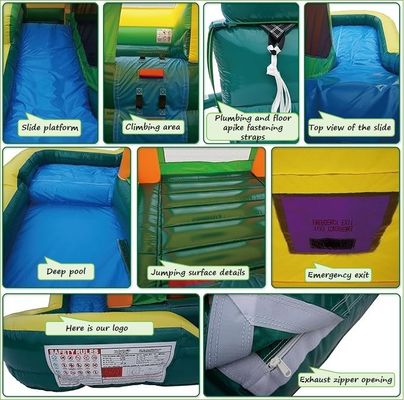 Casa de salto de água inflável de PVC tropical Piscina Slide de água Capacidade máxima 100-500kg