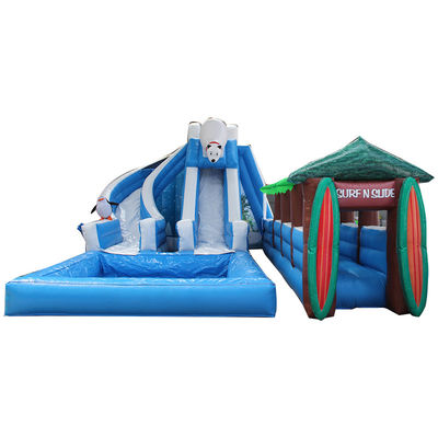 Slide de água inflável com piscina feita de tecido de Oxford