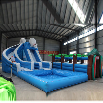 Slide de água inflável com piscina feita de tecido de Oxford
