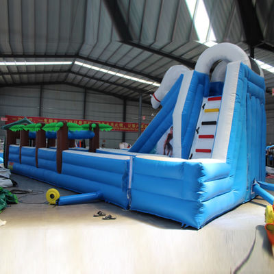 Slide de água inflável com piscina feita de tecido de Oxford