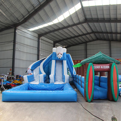 Slide de água inflável com piscina feita de tecido de Oxford