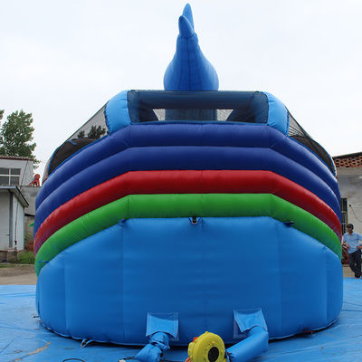 Cor personalizada Popular Pequeno Tubarão Slide de água inflável com piscina