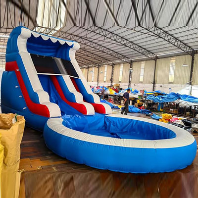 Impressão digital Deslizamento de água piscina Deslizamento de água inflável comercial para jardim infantil