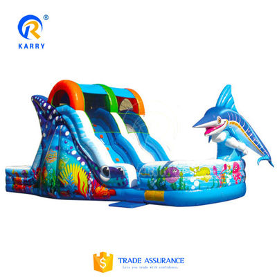 Impressão digital Deslizamento de água piscina Deslizamento de água inflável comercial para jardim infantil
