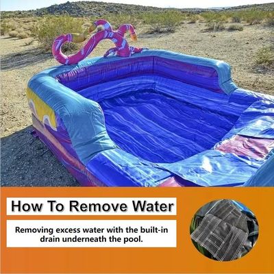 Deslizamento de água de qualidade comercial inflável com piscina personalizada de cor e tamanho