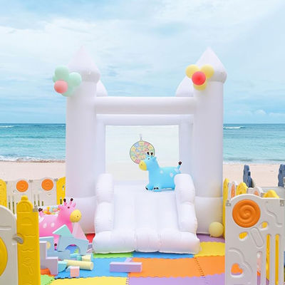 Blower Incluído Bebê Branco Decorativo PVC Casa de Salto Inflável para Festa Familiar