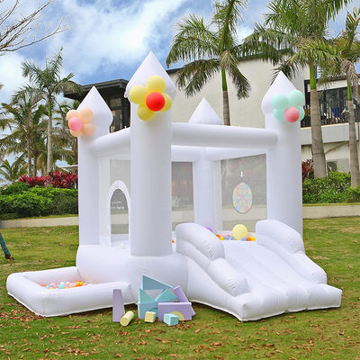 Blower Incluído Bebê Branco Decorativo PVC Casa de Salto Inflável para Festa Familiar