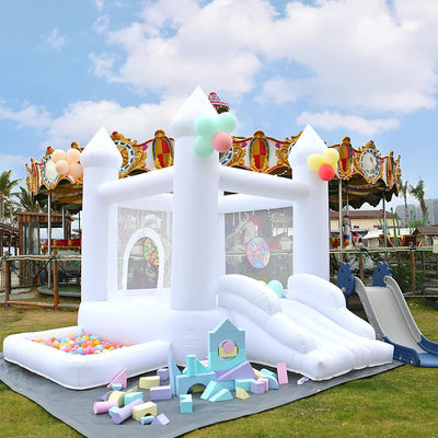 Blower Incluído Bebê Branco Decorativo PVC Casa de Salto Inflável para Festa Familiar