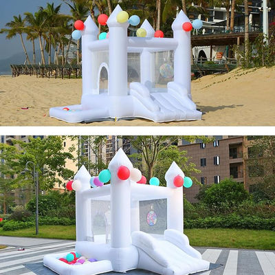 Blower Incluído Bebê Branco Decorativo PVC Casa de Salto Inflável para Festa Familiar